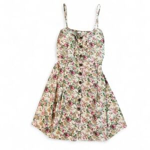Poetry Floral button up mini dress with adjustable straps. Size: XL